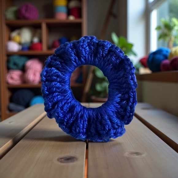 Handmade Accessories - Blue Hair Scrunchie
